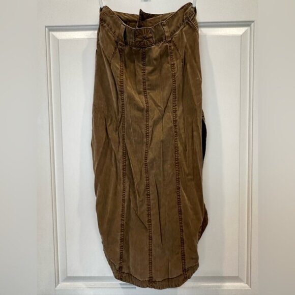 Brown/khaki midi Free People skirt - Picture 2 of 4